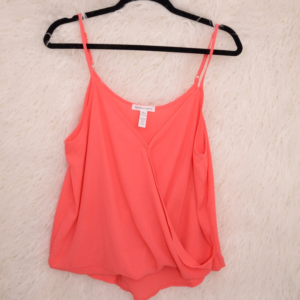 Coral/Pink Sleeveless Blouse Shirt - Size Medium